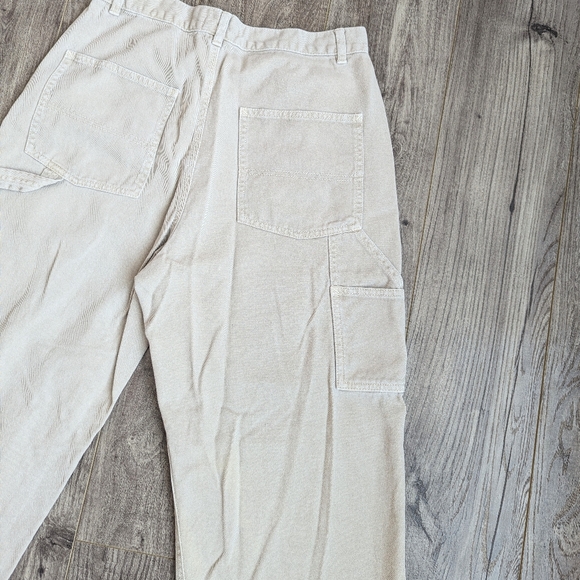 Garage Casey Wide Leg Carpenter Pants Beige Canvas Work Jeans - Picture 10 of 12